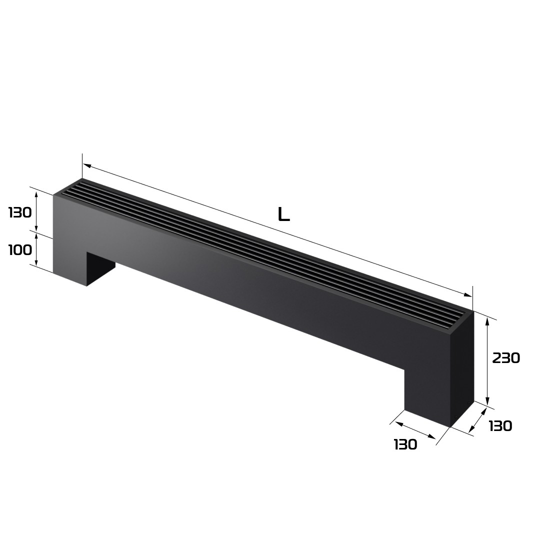 Конвектор напольный Royal Thermo STEP-130/130/1800-2-N-BL-LG-BL