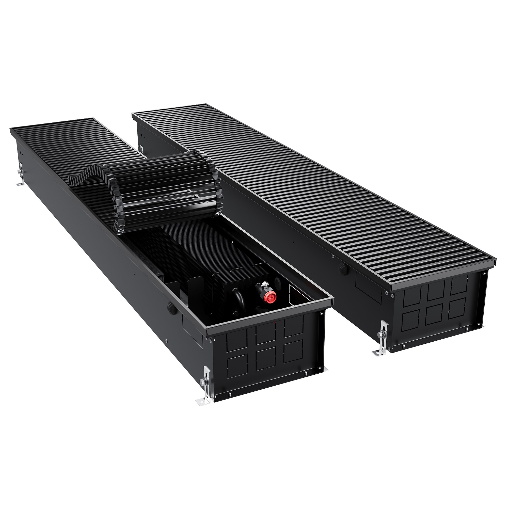 Конвектор внутрипольный Royal Thermo ATRIUM TURBO-150/250/1600-DG-U-BL