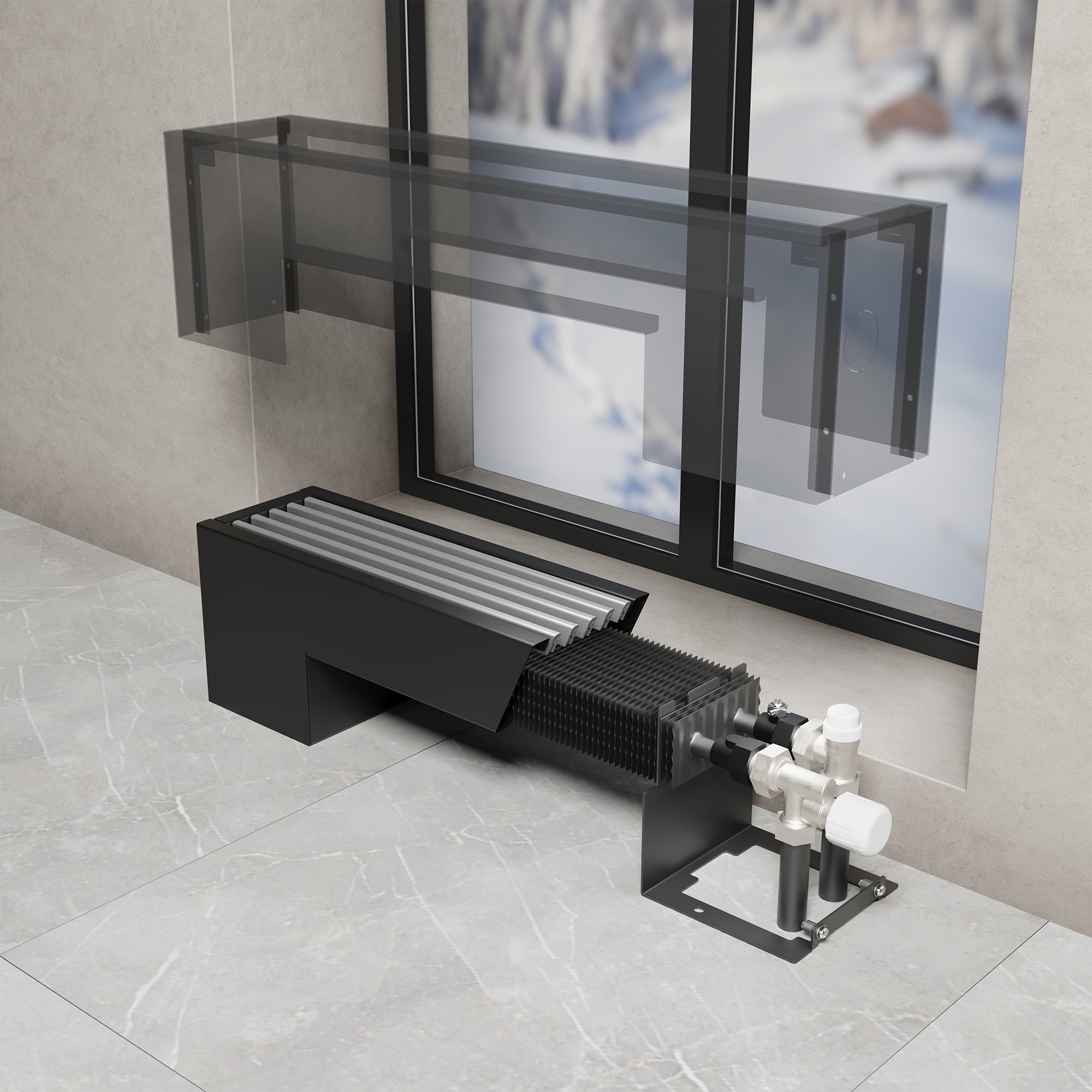 Конвектор напольный Royal Thermo STEP-130/130/900-2-N-SS-LG-NA