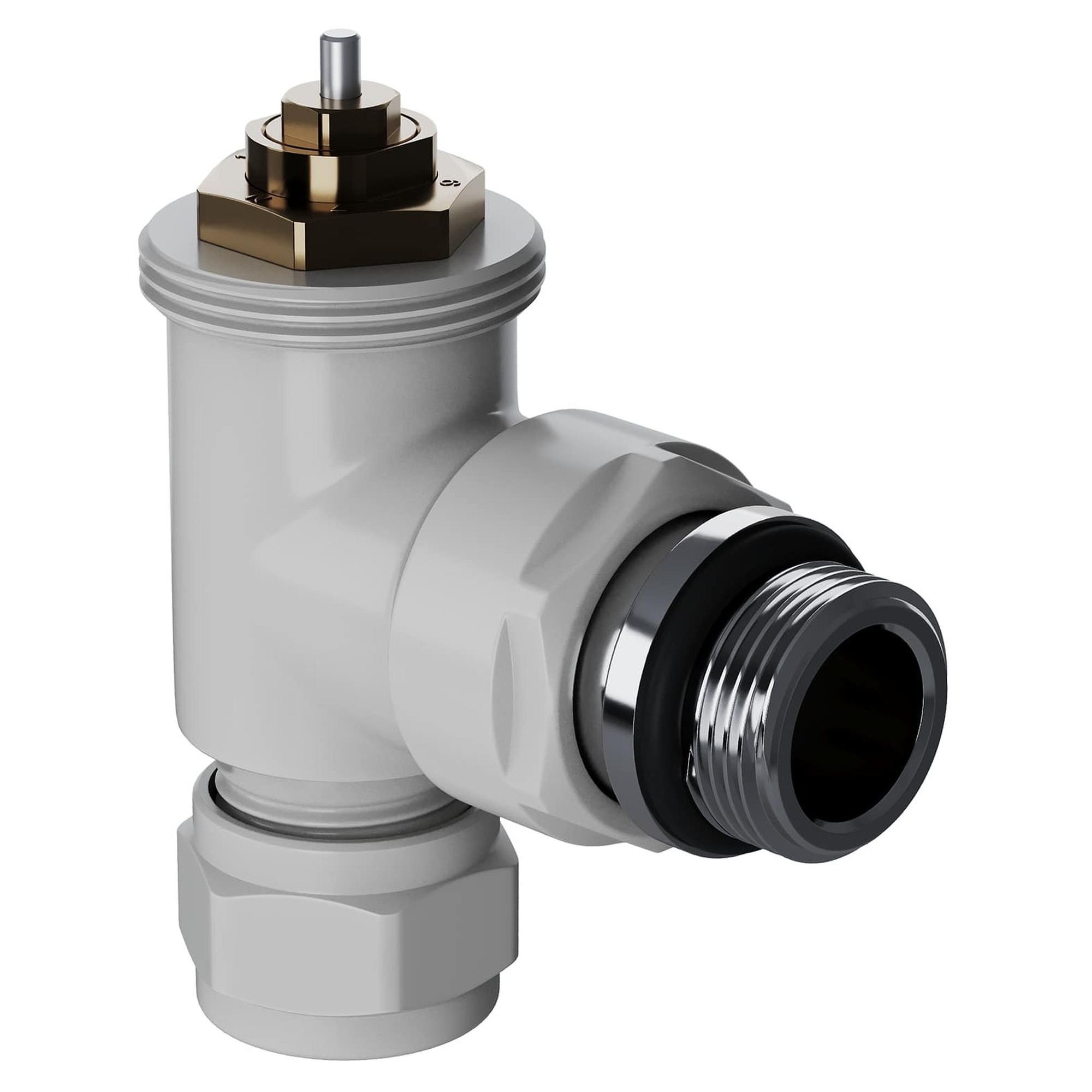 Набор термостатический угловой Royal Thermo Design Pro 15мм М30х1,5 (Белый)