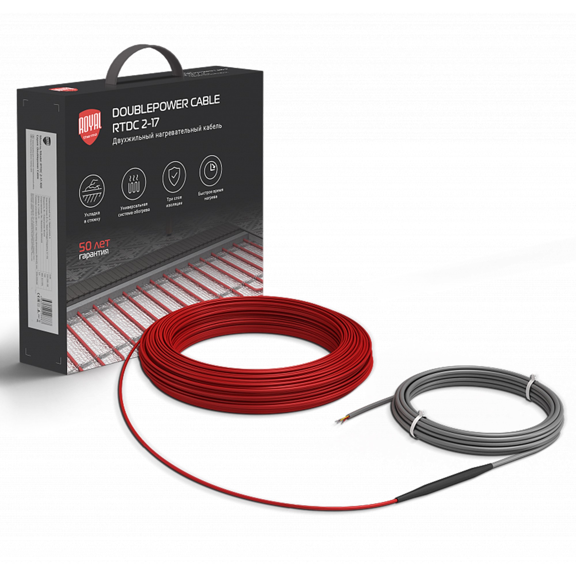 Кабель нагревательный Royal Thermo RTDC 2-17-600 с терморегулятором RTS-16