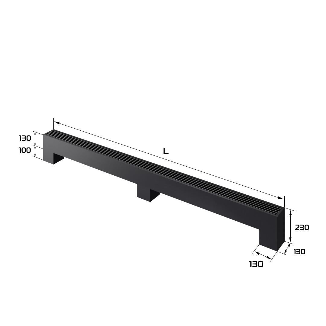 Конвектор напольный Royal Thermo STEP-130/130/2600-2-N-BL-LG-BL