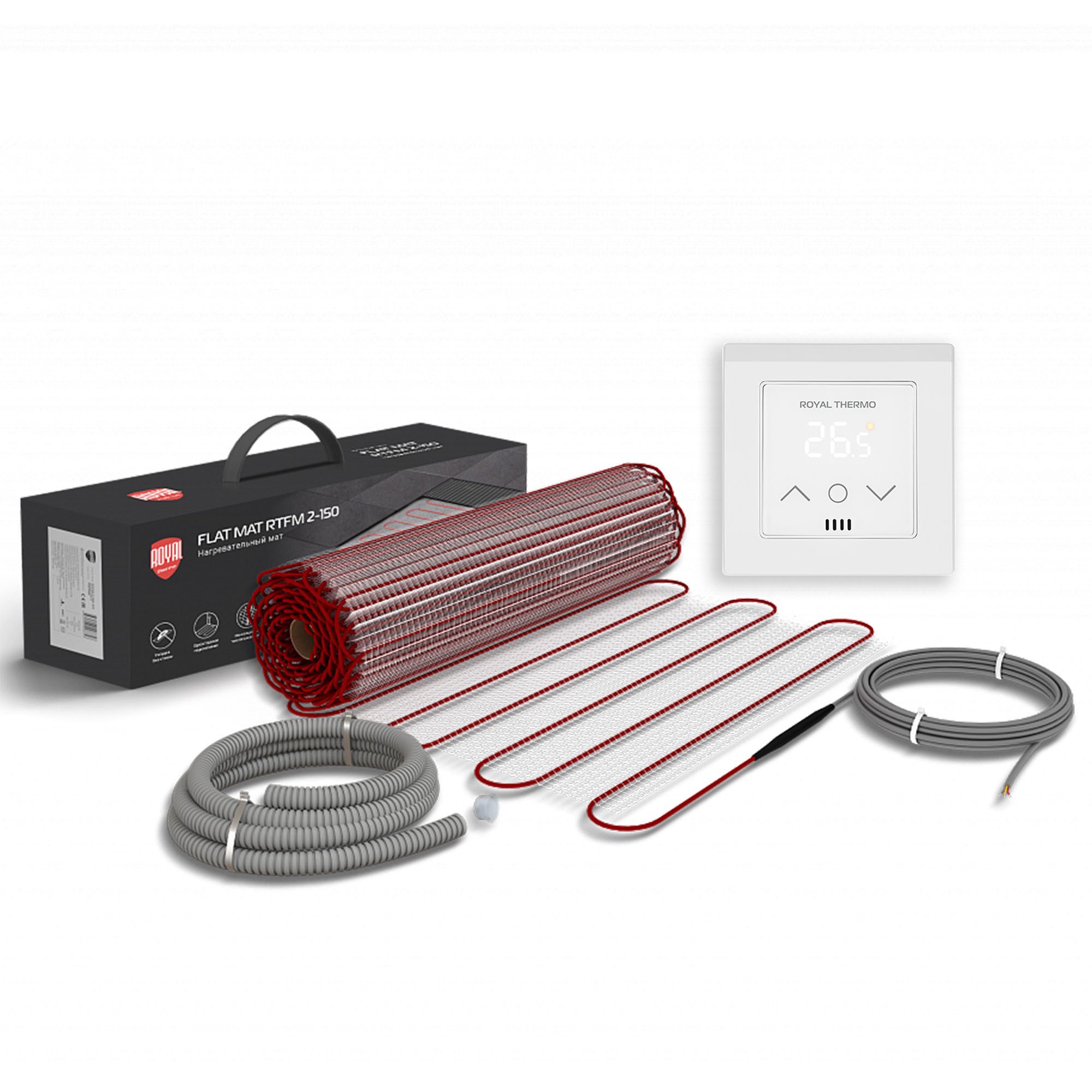 Мат нагревательный Royal Thermo Flat Mat RTFM 2-150-4 с терморегулятором RTS-16